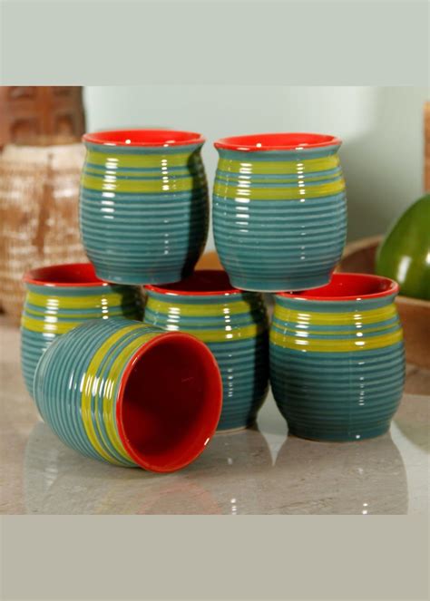 Get Re-Usable Ceramic Handcrafted Kullad- Set of 6 at ₹ 899 | LBB Shop