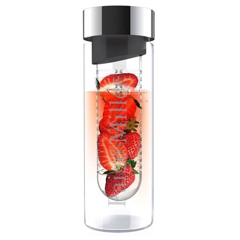 Glass Flavor Water Bottle with Built In Fruit Infuser: HansonEllis.com