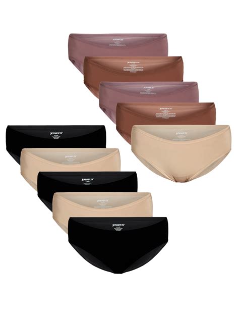 Joyspun Women's Microfiber Hipster Panties 10-Pack, Sizes XS-3XL ...