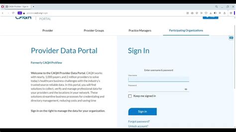 CAQH Provider Data Portal Login & Sign in - YouTube
