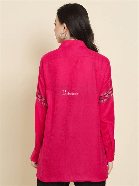 Pashtush Womens Oversized Casual Woollen Shirt, Hot Pink – Pashtush ...