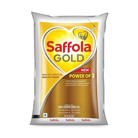 Saffola Gold Refined Oil|Blend of Rice Bran Oil & Sunflower Oil|Cooking ...