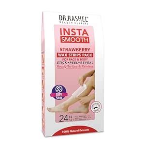 DR.Rashel Insta Smooth Strawberry Wax Strips Pack for face and body(24 ...