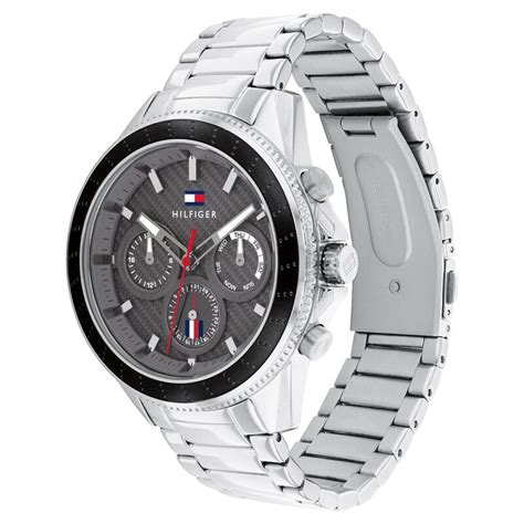 Buy Online Tommy Hilfiger Quartz Multifunction Grey Dial Stainless ...