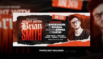 Dj night club party event flyer or website banner template in psd ...