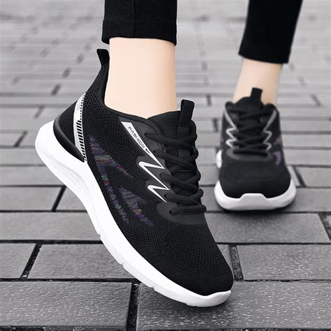 NOKIO Mesh Slip On Black Non Slip Shoes for Women, Comfortable Womens ...