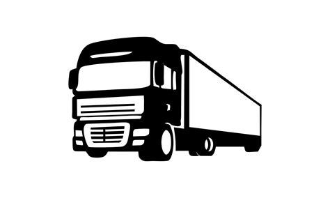 Vector Truck Trailer Illustration for logo or icon 14536023 Vector Art ...