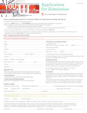 Fillable Online Return completed application form to Admissions Office ...