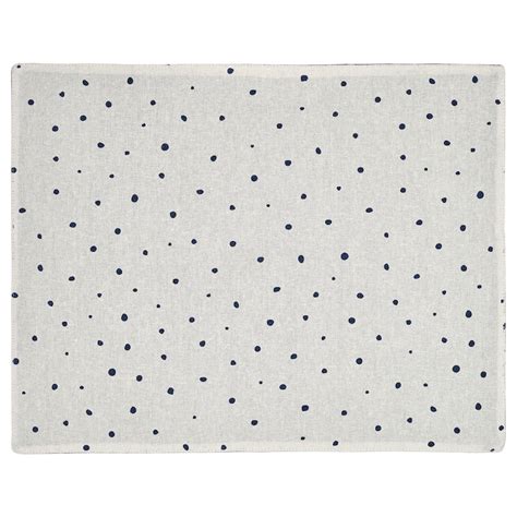 NISSÖGA place mat, white/dark blue, 45x35 cm (17 ¾x13 ¾") - IKEA