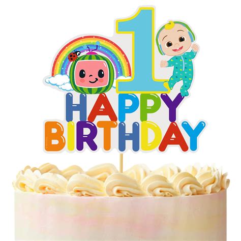 Buy Cocomelon® Theme Birthday Decorations - Cocomelon Cake Topper 1st ...