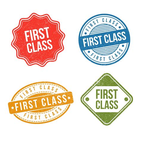 Flat design first class label design | Free Vector