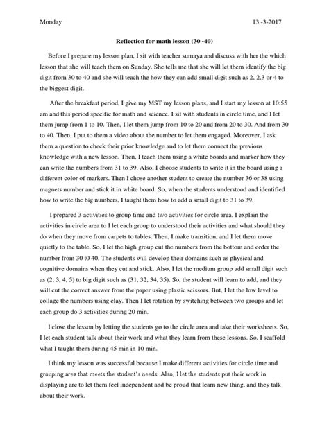 Reflection On Math Lesson 的图像结果