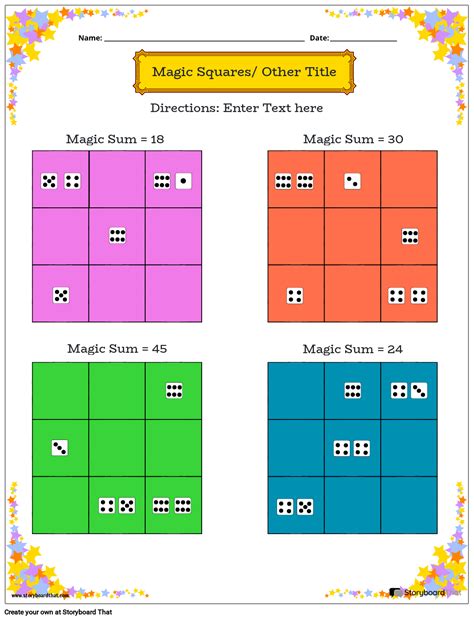 Magic Squares Worksheets — Puzzles & Math Square - Worksheets Library