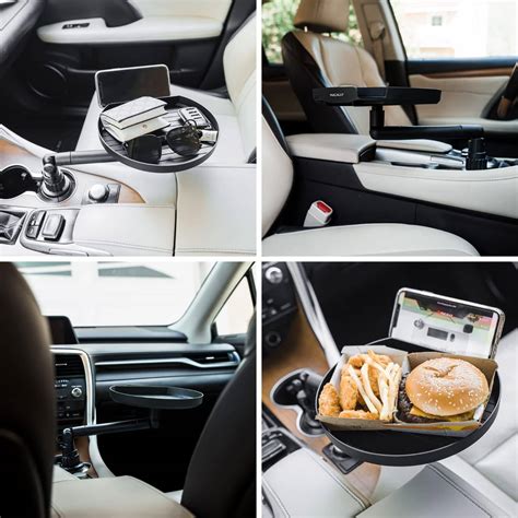 Macally Cup Holder Tray- Perfect Adjustable Car Food Tray for Eating ...