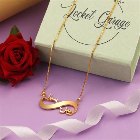 Infinity Couple Name Necklace in Arabic – Locket Garage
