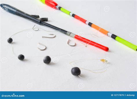 Floats for Fishing and Sinkers, Line, Hook Stock Image - Image of macro ...