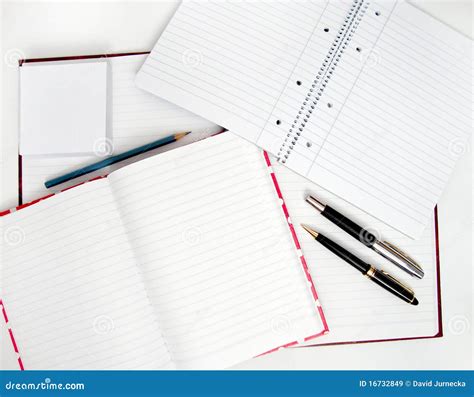 Notebooks and pens stock image. Image of creative, lines - 16732849