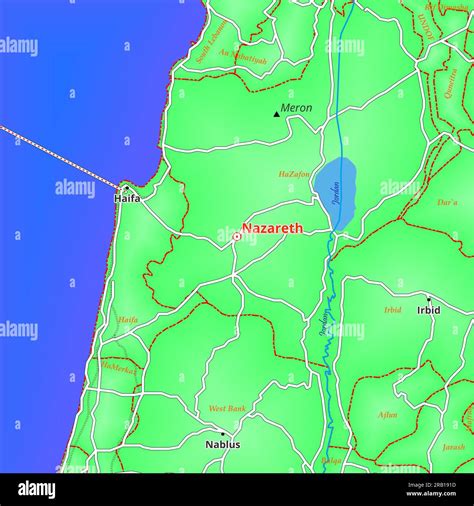 Map of Nazareth City in Israel Stock Photo - Alamy