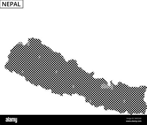 A map of Nepal illustrating the country’s outline and geographic details, emphasizing borders ...