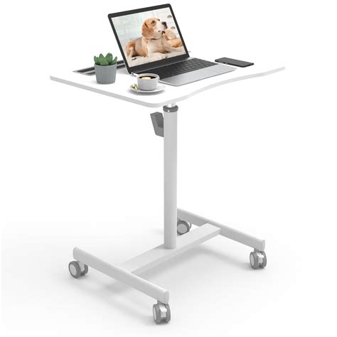 Buy JYLH JOYSEEKER Mobile Standing Desk, 28 inch Pneumatic Sit Stand ...