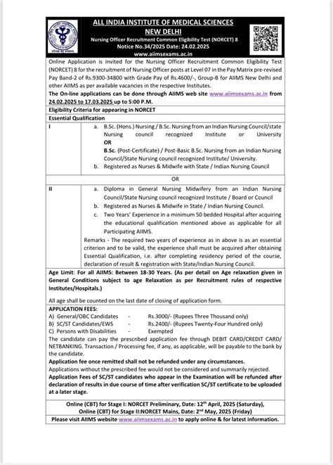 Recruitment Examination for Nursing Officer (NORCET-8) – 2025 ...