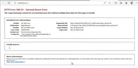 Image result for HTTP Error 500.19 Solutions