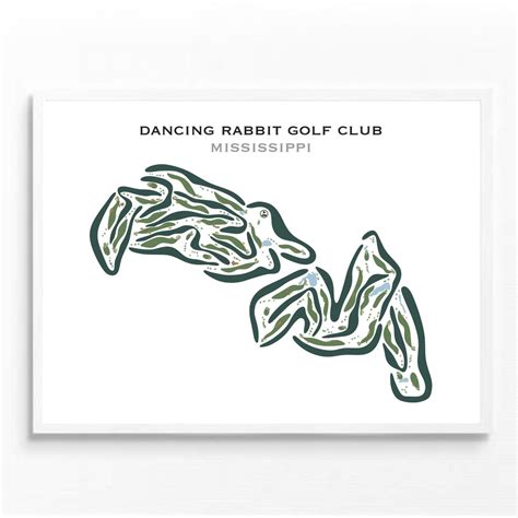 Dancing Rabbit Golf Club, MS Golf Course Map Canvas, Golf Map Wall Art ...