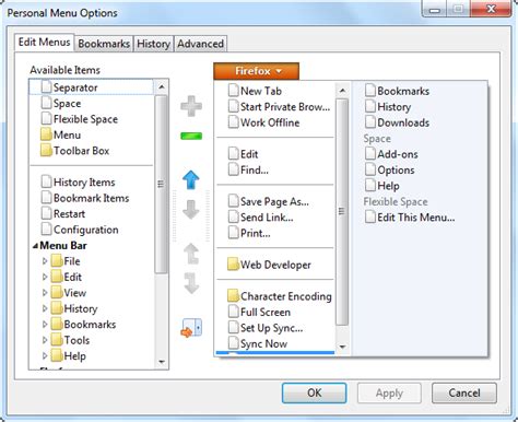 Image result for Firefox Bar Menu Display