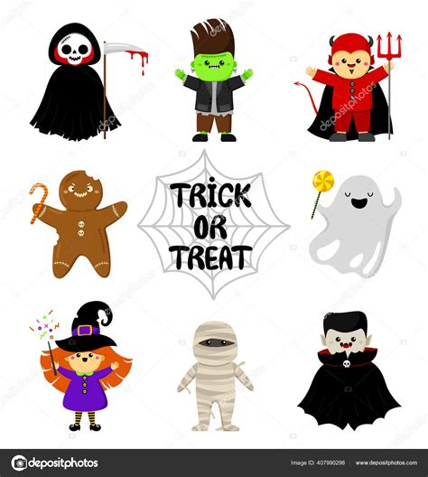 Cute Halloween Characters Clip Art