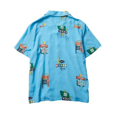 LIBERAIDERS MOTEL SIGN SHIRT BLUE （リベライダーズ モーテルサイン シャツ-ブルー） | atmos ...