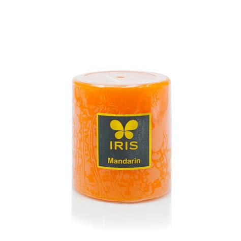 IRIS Pillar Candle, Smokeless and Dripless, Mandarin, Citrusy and Sweet ...