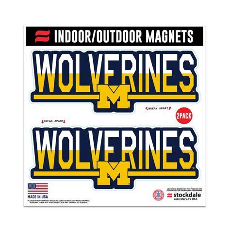 NCAA Michigan Wolverines Magnet 6''x6'' Wolverines Color Duo 2-Pack ...