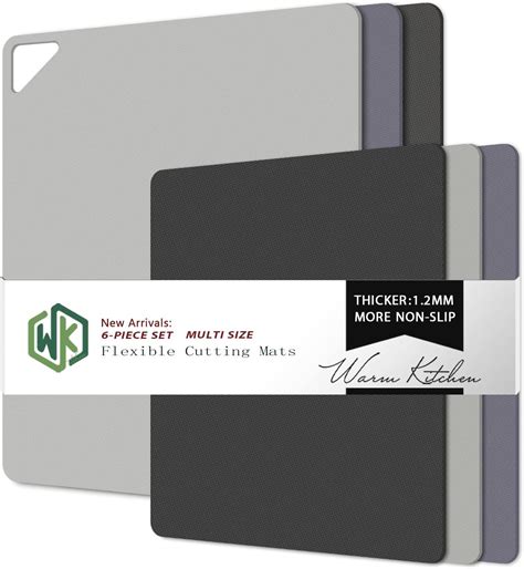 Plastic Cutting Boards for Kitchen, WK Flexible Cutting Board Set of 6 ...