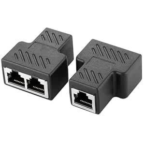Madhabi RJ45 Ethernet Splitter 1 to 2 Adapter – Dual Port LAN Network ...