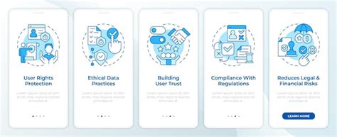 Benefits of consent management blue onboarding mobile app screen ...