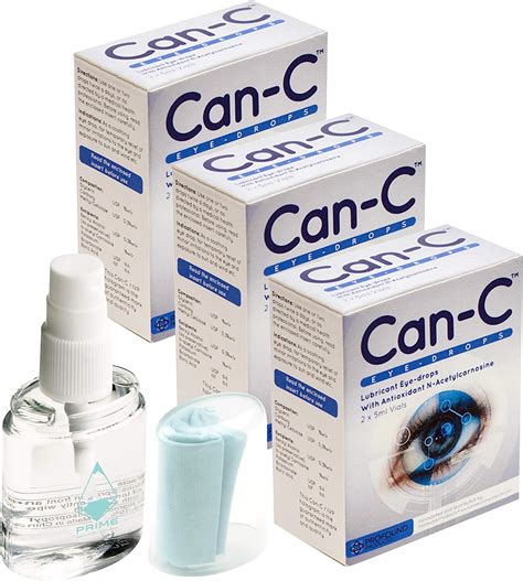 Can-C Eye Drops 3-Pack (2x5ml Vials/Pack), Eye Drops, NAC Drops, L Carnosine Eye Drop Bundled ...