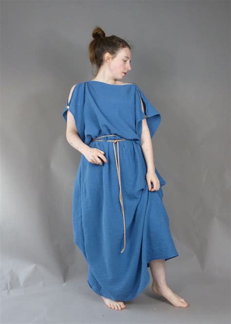 Womens Greek Cotton Gauze Tunic Ancient World Peplos Chiton - Etsy UK