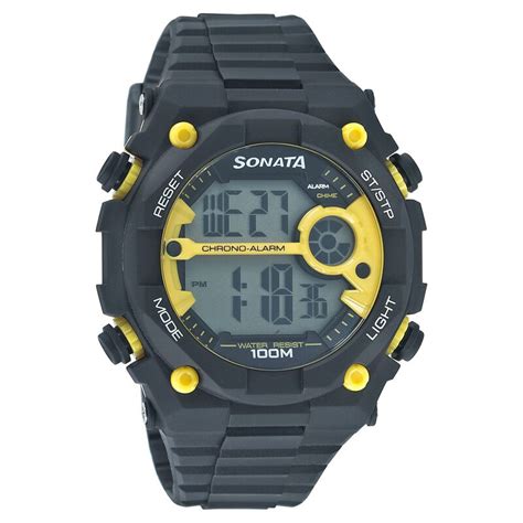 Buy Online Sonata Digital Yellow Dial Strap Watch for Men - 7991pp01j ...