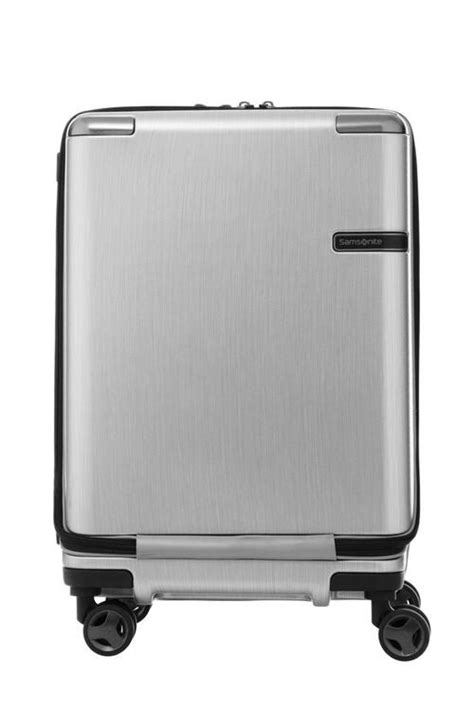 Samsonite Evoa Spinner 55 20 Front Pkt Unisex Brushed Silver Cabin Luggage