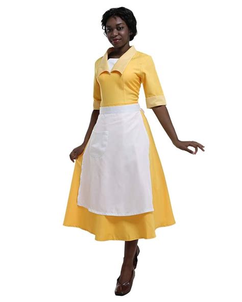 Cosplay.fm Women's Yellow Waitress Dress Housemaid Cosplay Costume ...