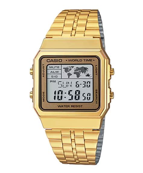 Casio A500WGA-9DF Digital World Time Stainless Steel Watch | 2-Year ...