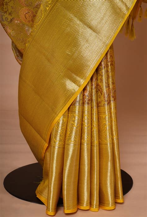 Yellow Silk Kanjeevaram Sari – Raisons