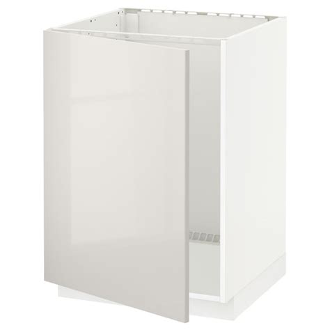 METOD base cabinet for sink, white/Ringhult light grey, 60x60x80 cm ...