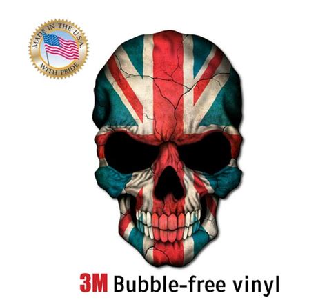 Buy Skull Union Jack Flag England Decal Sticker 3m Usa Made Truck ...
