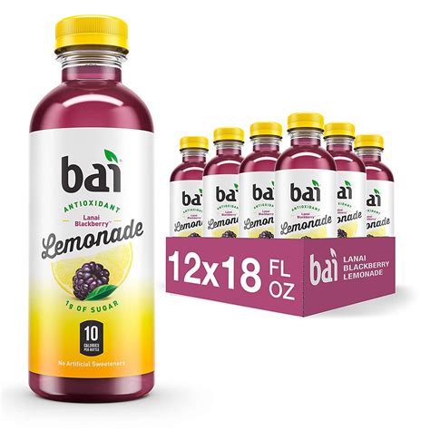 Bai Flavored Water, Lanai Blackberry Lemonade, Antioxidant Infused ...