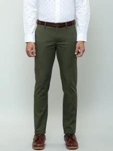 INDIAN TERRAIN Slim Fit Men Green Trousers - Buy INDIAN TERRAIN Slim ...