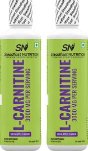 Steadfast NUTRITION L Carnitine GreenApple Liquid 3000mg Extract of 5mg ...