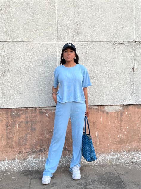 Sky blue RIB Co-ord – Obleka.in