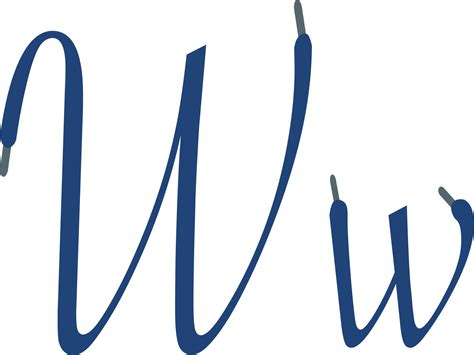 Blue Sport alphabet capital small letter W Font formed by shoe lace. Free vector. 21436977 ...