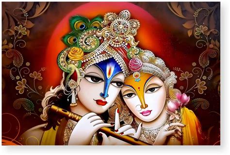 Lord Krishna And Radha Digital Photo Poster With Uv Textured Room ...